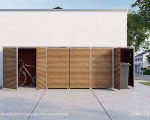 fahrradgarage und mülltonnenbox schmal in Reihe